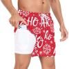 Yasala Christmas Swim Trunks for Men Xmas Snowflake Ho Ho Ho Casual Shorts Xmas Swimwear Summer Beach Wear S-XXL view 2
