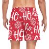 Yasala Christmas Swim Trunks for Men Xmas Snowflake Ho Ho Ho Casual Shorts Xmas Swimwear Summer Beach Wear S-XXL view 3