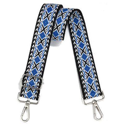 Crossbody Straps for Purses Silver Hardware Purse Strap Wide Shoulder Strap Adjustable Replacement,Retro Jacquard Embroidery for Shoulder Bags