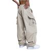 WZIKAI Men's Baggy Cargo Pants Casual Parachute Cargo Pants Loose Fit Hip Hop Harem Pants with Pockets Beige XXXL view 4