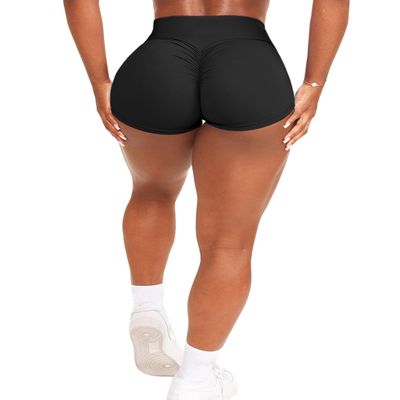 OZICERD Scrunch Butt Gym Shorts High Waisted Workout Biker Shorts Running Athletic Booty Shorts for Women Black XS