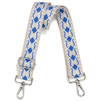 Crossbody Straps for Purses Silver Hardware Purse Strap Wide Shoulder Strap Adjustable Replacement,Retro Jacquard Embroidery for Shoulder Bags, Canvas Tote Handbags