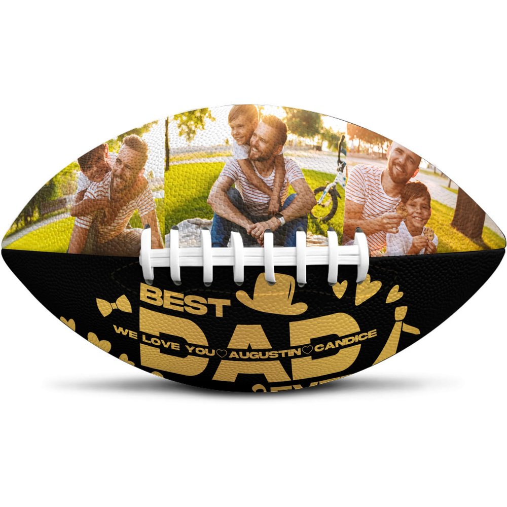 Artsadd Custom Football for Dad Personalized Photo Football Customized Gift for Grandpa Coach Dad Football Fan Gifts for Fathers Day Birthday Xmas Anniversary