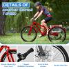 DoCred Adult Mountain Tricycle, 7 Speed Three Wheel Bikes, 24/26 Inch Adults Trikes for Women Men with Shopping Basket, Multi-Colors view 3