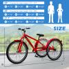 DoCred Adult Mountain Tricycle, 7 Speed Three Wheel Bikes, 24/26 Inch Adults Trikes for Women Men with Shopping Basket, Multi-Colors view 4