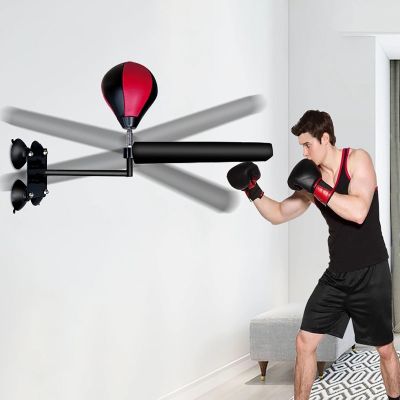 Elitix Wing Chun Dummy Sparring Karate Punching Arms for Training Adult, Spinning Taekwondo Practice Equipment Targets with Punching Bag, Boxing Training Stand Kids
