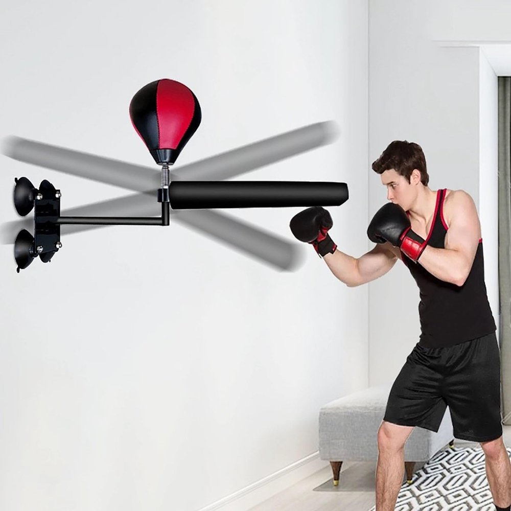 Elitix Wing Chun Dummy Sparring Karate Punching Arms for Training Adult, Spinning Taekwondo Practice Equipment Targets with Punching Bag, Boxing Training Stand Kids