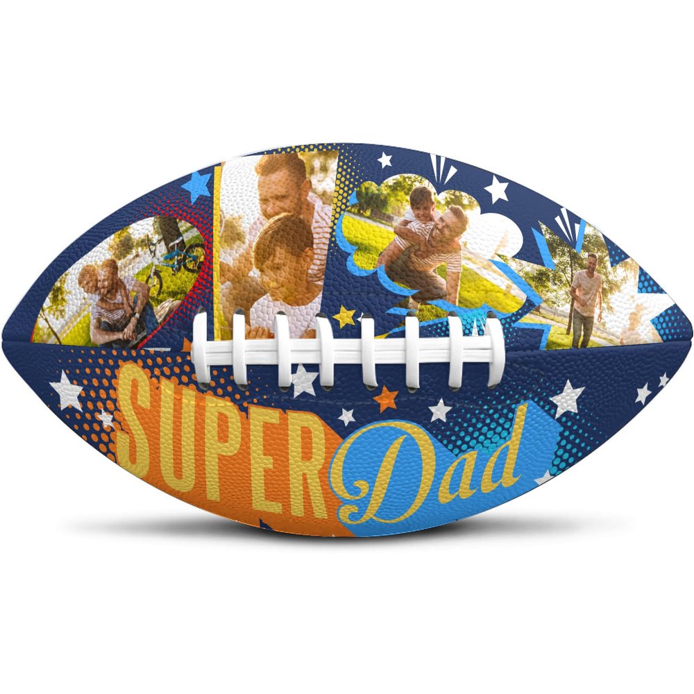 Artsadd Custom Photo Football for Dad Personalized Football Customized Gift for Grandpa Coach Dad Football Fan Gifts for Fathers Day Birthday Xmas Anniversary