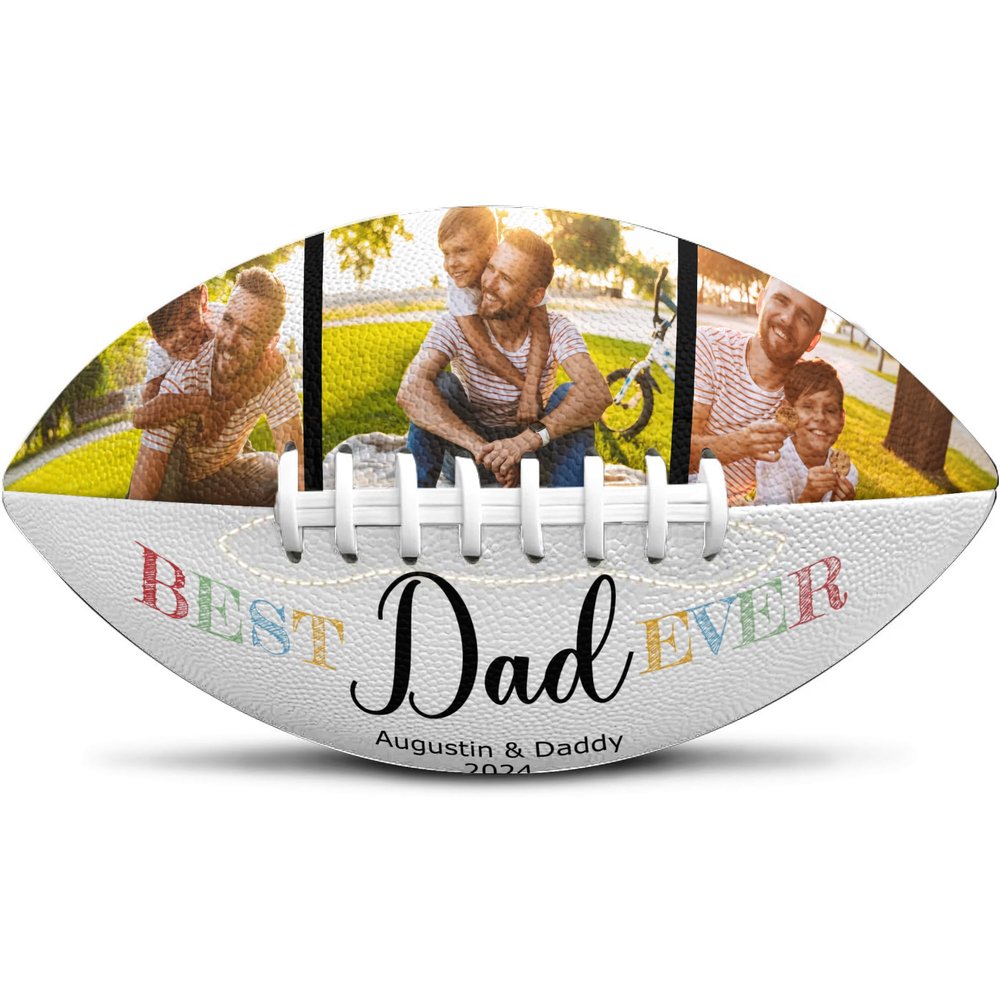 Artsadd Personalized Football for Dad Custom Photo Football Customized Gift for Grandpa Coach Dad Football Fan Gifts for Fathers Day Birthday Xmas Anniversary