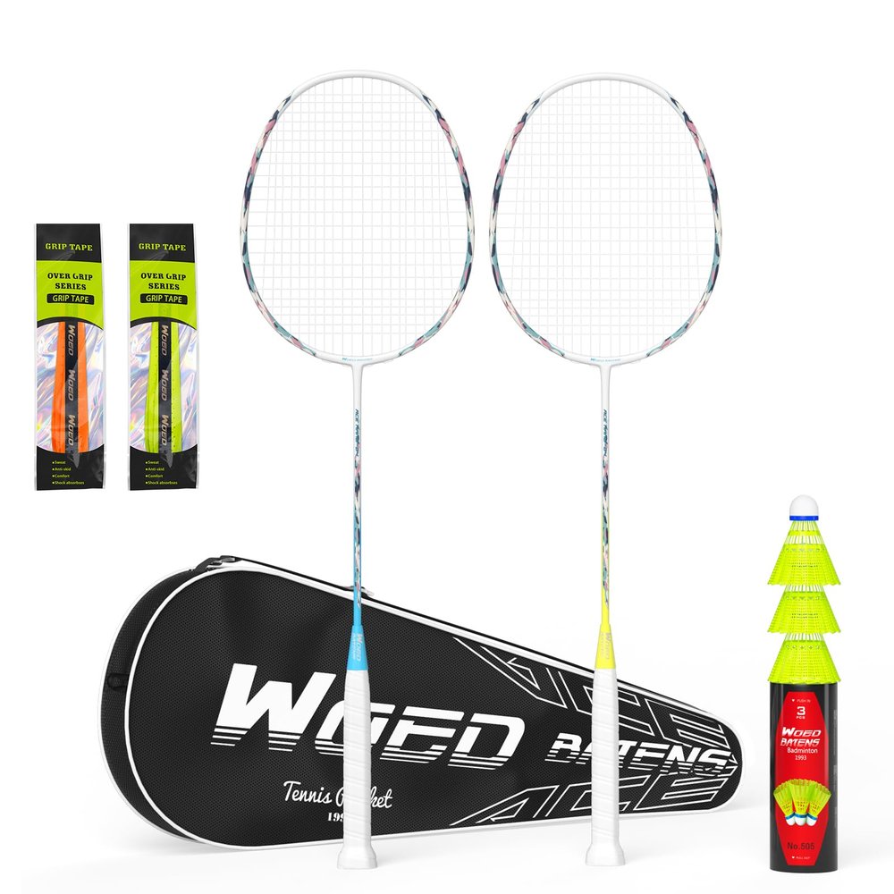 Professional Carbon Fiber Badminton Rackets Badminton Racquet for Backyards Gym(2/4 Packs)