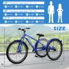 DoCred Adult Mountain Tricycle, 7 Speed Three Wheel Bikes, 24/26 Inch Adults Trikes for Women Men with Shopping Basket, Multi-Colors view 4