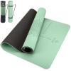Yoga Mat Non Slip TPE Thick Yoga Mat with Alignment Mark, Large Size 72"L x 32"W x 0.32"Th or 0.24"Th, Anti-Tear Exercise & Fitness Mat for Yoga, Pilates & Floor Workouts (Green Black, Thickness-8mm) view 1