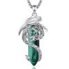 AEONSLOVE Malachite Dragon Necklace for Women & Men - Healing Crystal Pendant, Spiritual Jewelry, Green Crystal Talisman view 1