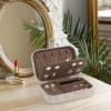 Hatori Travel Jewelry Box, PU Leather Small Jewelry Organizer for Women Girls, Portable Mini Travel Case Display Storage Holder Boxes for Stud Earrings, Rings, Necklaces, Bracelets (Brown) view 2