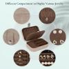 Hatori Travel Jewelry Box, PU Leather Small Jewelry Organizer for Women Girls, Portable Mini Travel Case Display Storage Holder Boxes for Stud Earrings, Rings, Necklaces, Bracelets (Brown) view 3