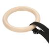 PerGar Gymnastic Rings, 1 Pair Wooden Gymnastic Rings, 330lbs Capacity Gymnastic Rings Set, with Adjustable Buckle Straps Abdominal Workout Rings view 2