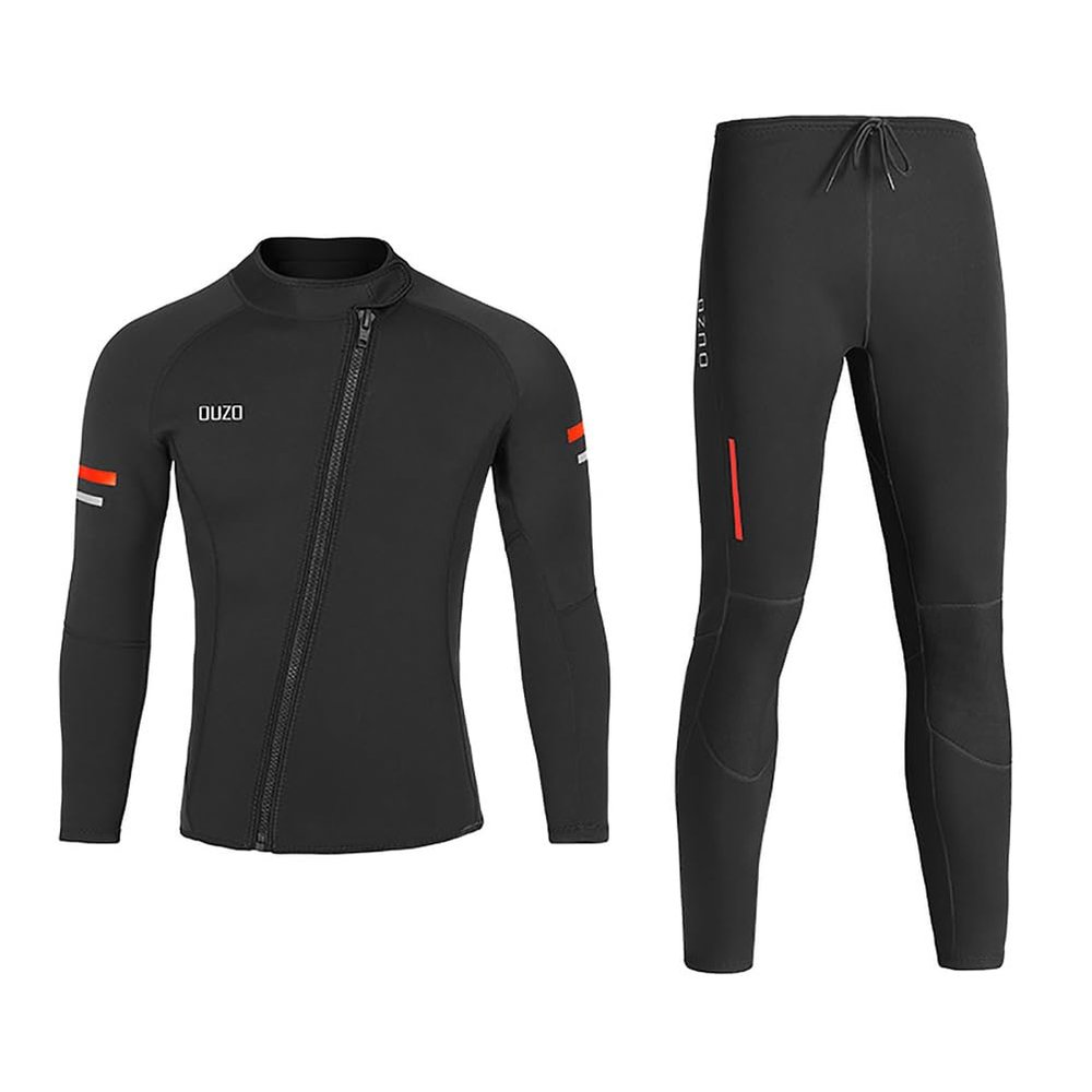 WYYHAA 1.5MM Neoprene Two Piece Wetsuit, Neoprene Surfing Bodyboarding Diving Suit for Men Women Snorkeling Scuba Diving,Men,L