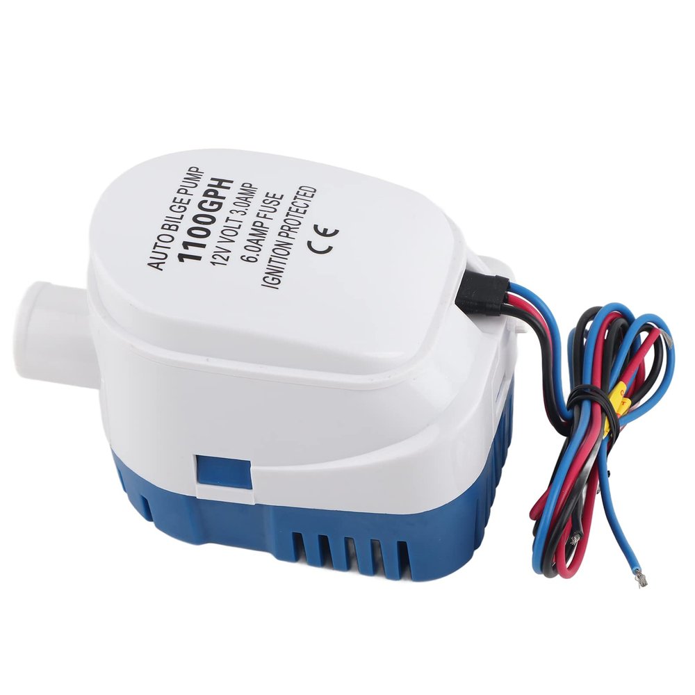 Boat Automatic Bilge, 1100GPH 12V Marine Automatic Submersible Bilge with Fully Auto Switch Internal