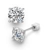 0.3/0.5/1CT Moissanite Stud Earrings, Silver/Rose Gold Color Sparkling Earrings for Women, 925 Sterling Silver Plated 18K White Gold Earrings (silver, 0.5ct) view 1