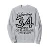 1990 34th 34 Years of Marriage Men Women Wedding Anniversary Sweatshirt view 1