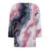 3/4 Length Sleeve Womens Tops Henley Shirts Trendy V Neck Cute Casual Print Loose Fit Button Down Trendy Petite Plus Size Tops Three Quarter Sleeve T Shirts Summer Fall Clothes Pink 3XL view 4