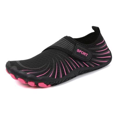 Zonkacen Male Female Fashion Comfortable Breathable Mesh Water Shoes for Swimming Pool Diving Surfing Wading Driving Jogging Running Black Pink 3.5 Men/4.5 Women