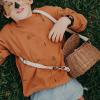 RXMORI Rattan Bike Basket,Wicker Woven Backpack Basket,Bike Basket Handwoven Backpack with Lid Shoulder Strap,Small Cute Rattan Basket for Cycling School Travel view 2