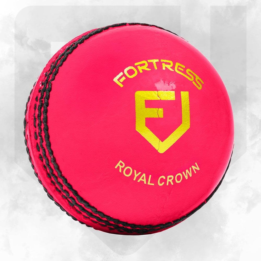 Fortress Royal Crown Cricket Balls  Premium Grade Hand Stitched Leather Cricket Ball [5.5oz, 5oz or 4.75oz]  4 Color Options (Pink, Junior (4.75oz) - Pack of 24)