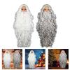 Professional Santa Wig Beard Set Synthetic Fiber White Mustache Washable Exceptional Clauses Christmas Costume Christma view 2