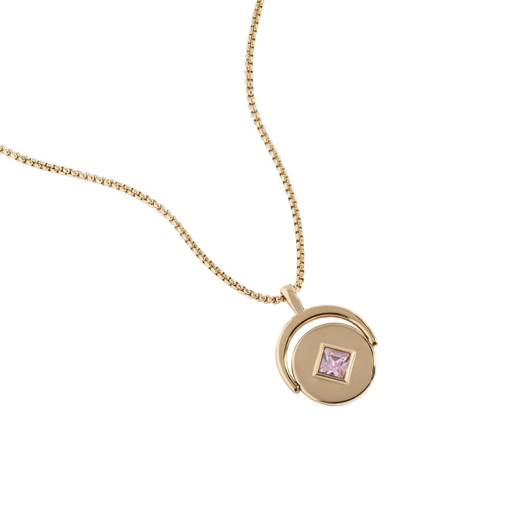 Alex and Ani Birthstone and Flower Flip Charm Adjustable Necklace, June, STG