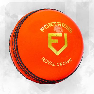 Fortress Royal Crown Cricket Balls  Premium Grade Hand Stitched Leather Cricket Ball [5.5oz, 5oz or 4.75oz]  4 Color Options (Orange, Men's (5.5oz) - Pack of 24)
