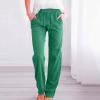 Lastesso Women's Linen Pants Linen Pants Women Lightweight Summer Beach High Waist Straight Leg Cotton Outfits with Pockets Boho Lounge Pants view 2