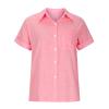 Button Down Shirt Women, Womens Cotton Linen Blouses Short Sleeve Shirts V Neck Collared Button Up Summer Beach Tops view 4