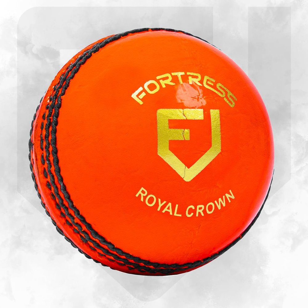Fortress Royal Crown Cricket Balls  Premium Grade Hand Stitched Leather Cricket Ball [5.5oz, 5oz or 4.75oz]  4 Color Options (Orange, Womens (5oz) - Pack of 24)