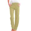 Lastesso Linen Joggers for Women Linen Pants Women Lightweight Summer Beach High Waist Straight Leg Cotton Outfits with Pockets Boho Lounge Pants view 1