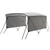 GAOMON 3 Bow Bimini Tops with Mesh Sidewalls Support Poles for Boats Durable Marine Grade Canvas Top Includes 2 Straps Storage Boot 1 Inch Aluminum Frame (3 Bow 6'L x 46" H x 54"-60" W) view 1