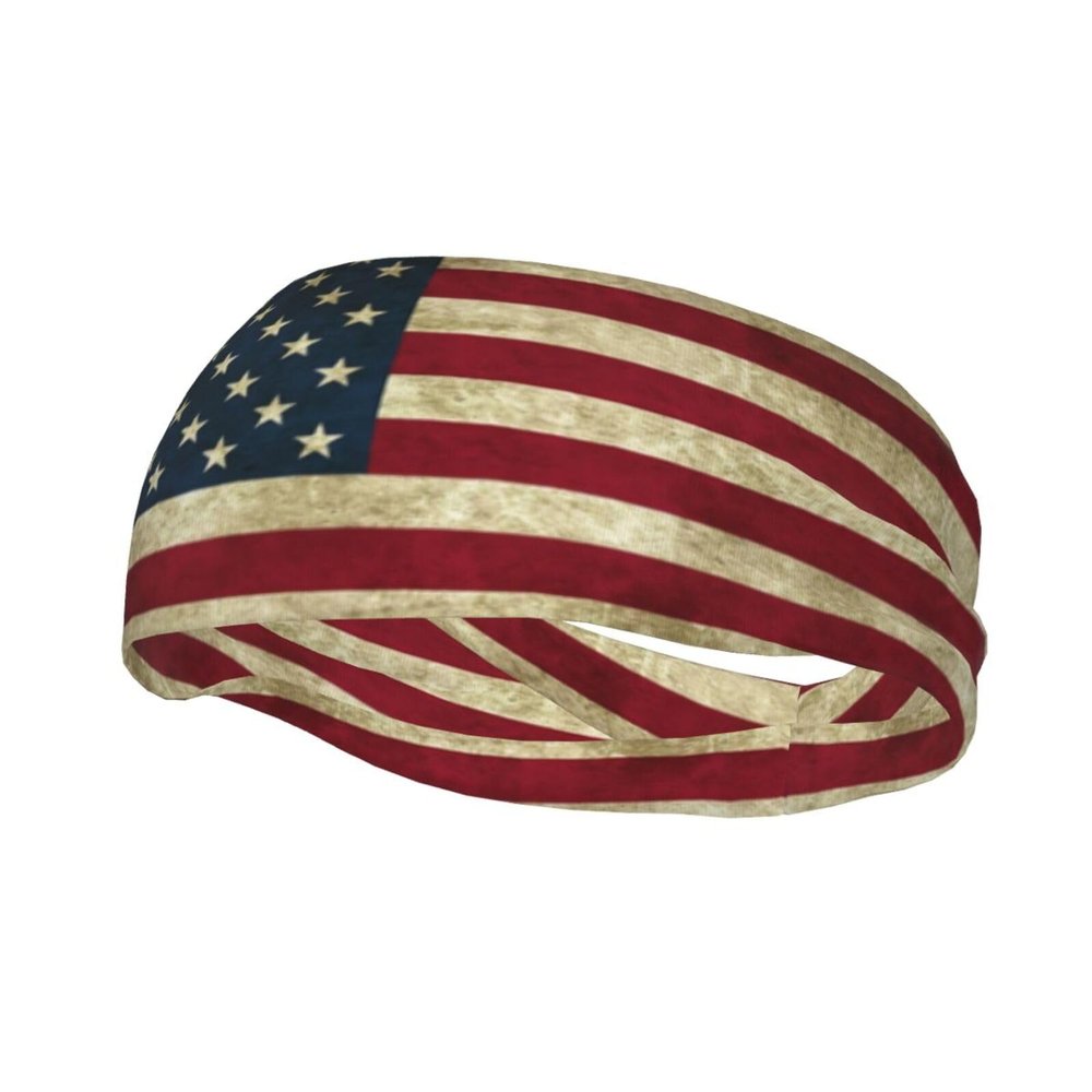 Cute 4th of July USA Flag Workout Headbands,Sports Sweatband Outdoor Headbands,Moisture Wicking Hairband,Sweatbands