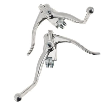 Generic A Pair of Road Brake Levers Handlebrake Bent Drop Bar, as described, Silver