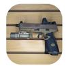 Hammy3DPrints Mount for FN 509 Series - Slatwall | Pistol Holder Handgun Storage Rack (Facing Right, Decorative Dyn. Slotwall) view 1