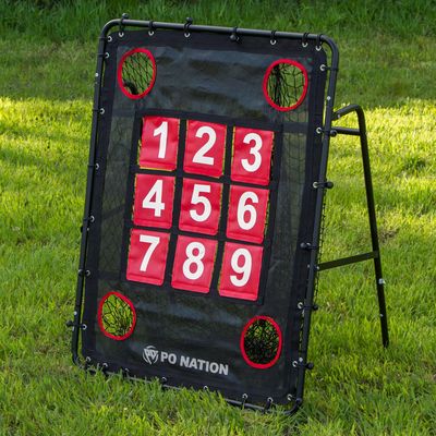 Baseball 9 Hole Pitching Net with Strike Zone Target for Training | Pitchers Practice Net for Baseball & Softball Throwing Net Rebounder | Impact Sound Provides Instant Feedback & Motivation