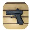 Hammy3DPrints Mount for Glock 43X / 48 - Slatwall | Pistol Holder Handgun Storage Rack (Facing Left, Decorative Dyn. Slotwall) view 1