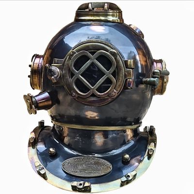 Generic Exquisite Handcrafted Replica: Nautical Diving Helmet - Embodying Royal Navy Legacy with a Striking Black Finish - an Ideal Nautical Gift for Him ~ Exclusively Handmade Masterpiece, 18''INCH
