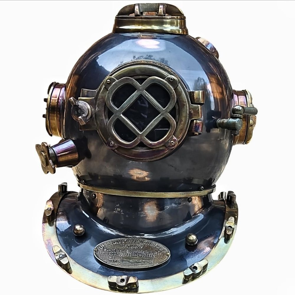 Generic Exquisite Handcrafted Replica: Nautical Diving Helmet - Embodying Royal Navy Legacy with a Striking Black Finish - an Ideal Nautical Gift for Him ~ Exclusively Handmade Masterpiece, 18''INCH