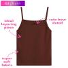 dELiA*s Girls Camisole - 5 Pack 100% Cotton Soft and Breathable Cami Tank Top Girls Undershirts (Sizes: 2T-14), Size 4-6, Black/Brown/Pink view 3