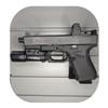 Hammy3DPrints Mount for Glock 9mm / 40/357 Double Stack - Slatwall | Pistol Holder Handgun Storage Rack (Facing Right, Savior Eqpmnt.) view 1