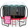 JoyBerri Upsurge Trampoline Outdoor - ASTM Certified Safe 8Ft 10Ft 12Ft 14Ft 15Ft 16Ft Recreational Trampoline for Kids and Adults. Anti-Rust Coating with Enclosure Net, Ladder, Sprinkler & LED Lights view 1
