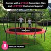 JoyBerri Upsurge Trampoline Outdoor - ASTM Certified Safe 8Ft 10Ft 12Ft 14Ft 15Ft 16Ft Recreational Trampoline for Kids and Adults. Anti-Rust Coating with Enclosure Net, Ladder, Sprinkler & LED Lights view 3