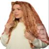 Maria Veils Catholic Mantilla Mass Infinity Chapel Head Covering - Lace Veil, Spanish Style - Long (Gold/Pink) view 1