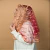 Maria Veils Catholic Mantilla Mass Infinity Chapel Head Covering - Lace Veil, Spanish Style - Long (Gold/Pink) view 2