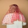 Maria Veils Catholic Mantilla Mass Infinity Chapel Head Covering - Lace Veil, Spanish Style - Long (Gold/Pink) view 4